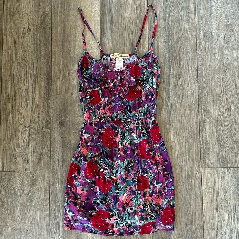 Aqua Blues Mini Floral Dress 🌺